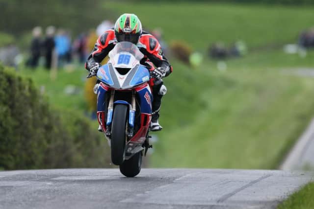 Derek McGee in action last year at the Tandragee 100.