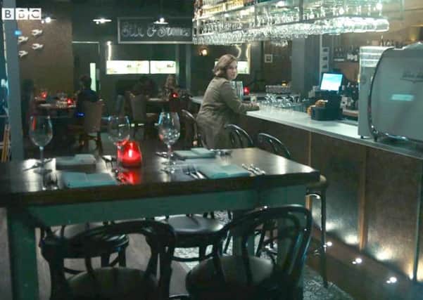 Screengrab of Stix and Stones restaurant during the filming of Line of Duty