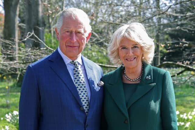 The Prince of Wales and the Duchess of Cornwall during a tour of the Visitor Centre and the Walled Garden at the reopening of Hillsborough Castle and gardens