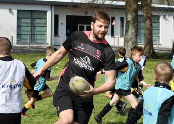 Ulster's Iain Henderson during a Kingspan Coaching Masterclass at Edenderry Primary School Portadown