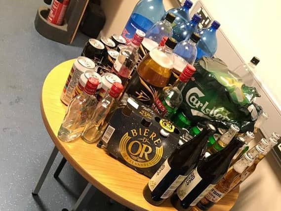 The alcohol confiscated by PSNI