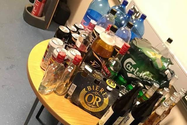 The alcohol confiscated by PSNI