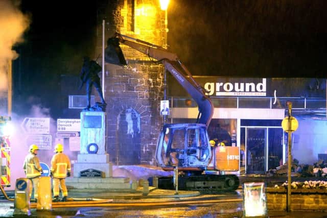 An ATM has been ripped from the wall of a building in the town centre of Bushmills. STEVEN MCAULEY/MCAULEY MULTIMEDIA