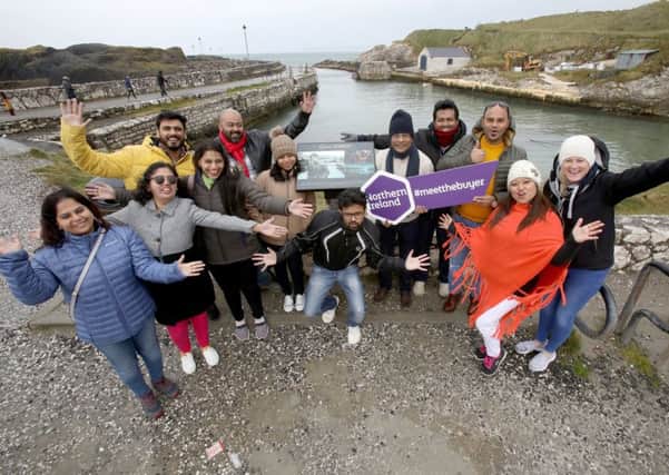 Top international tour operators have been visiting the Causeway Coastal Route, as part of a fact-finding trip to Northern Ireland.  They are pictured stopping off at Ballintoy Harbour with Siobhan McNaughton, Tourism Ireland (standing right)

Pic by Paul Faith (no repro fee)

Further media information:
Elaine Moore / Clair Balmer, Tourism Ireland 
Tel: 077 6652 7719