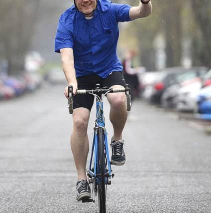 Rev Barry Forde on his bike during one of his regular training rides