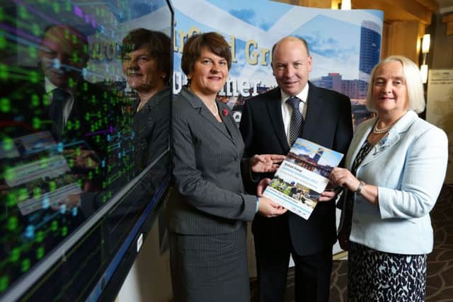 The then DUP energy minister Arlene Foster with senior Eirgrid figures