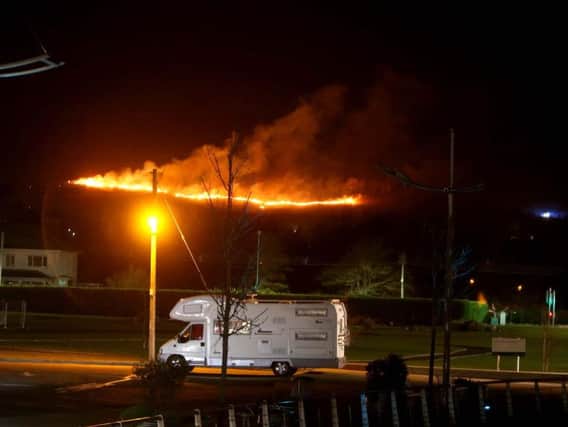 The scene of the blaze near Tollymore Forest Park.  Picture: Picture Steven McAuley/McAuley Multimedia