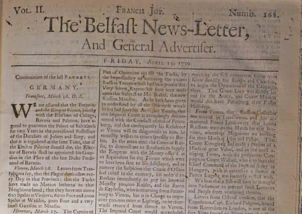 The Belfast News Letter of April 13 1739 (April 24 in the modern calendar)