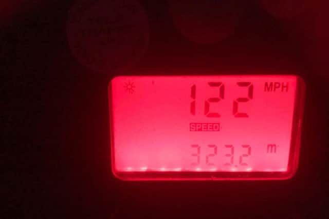 Police detected the speed at 122mph.  Image: PSNI.
