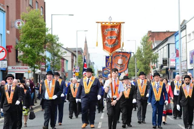 On parade at the Junior Orange demonstration in east Belfast on Easter Tuesday