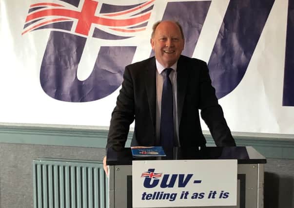 Jim Allister at the launch of TUV's 2019 council manifesto