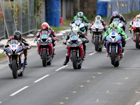 The start of the Supersport race at the Cookstown 100 in 2018.