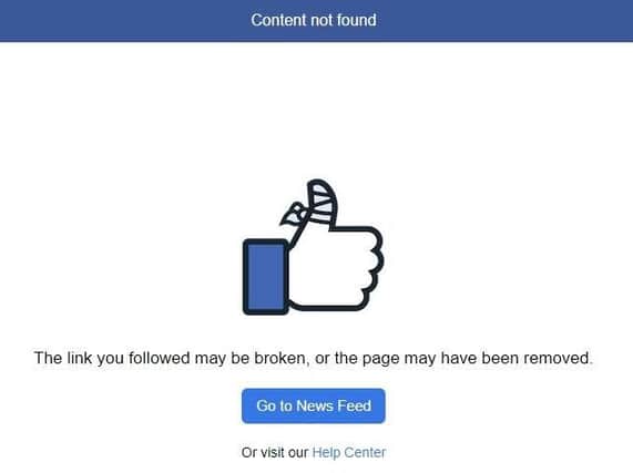 The group's Facebook page has been taken down