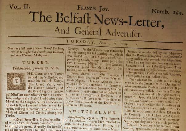 The Belfast News Letter of April 17 1739 (April 28 in the modern calendar)