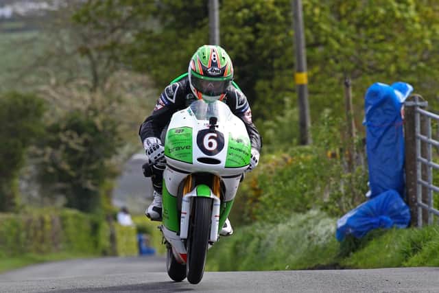 Derek McGee made a winning debut on the Faraldo Racing Moto3 Honda at the KDM Hire Cookstown 100 on Saturday. Picture: Pacemaker Press.