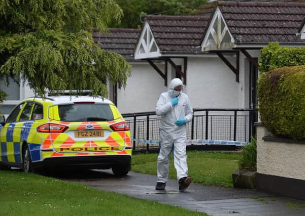 Forensics at the scene of a stabbing incident at Cairn Walk in Crumlin. 
Pic: Pacemaker