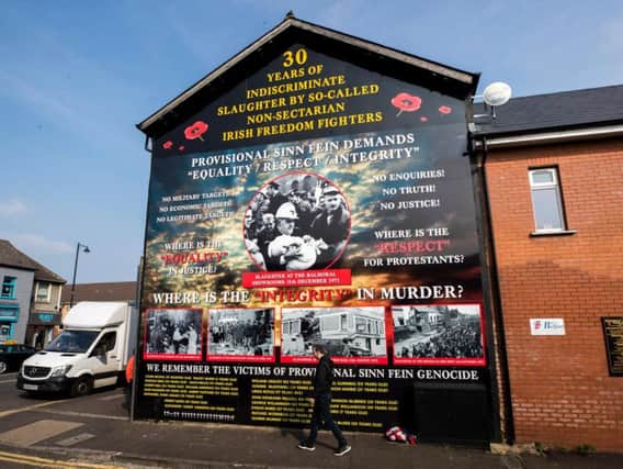 File photo dated 17/04/19 of a mural on the Shankill Road remembering those victims who died in the Protestant community during the Troubles which is part of a new Troubles themed tou