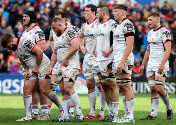 Ulster players aganst Leinster