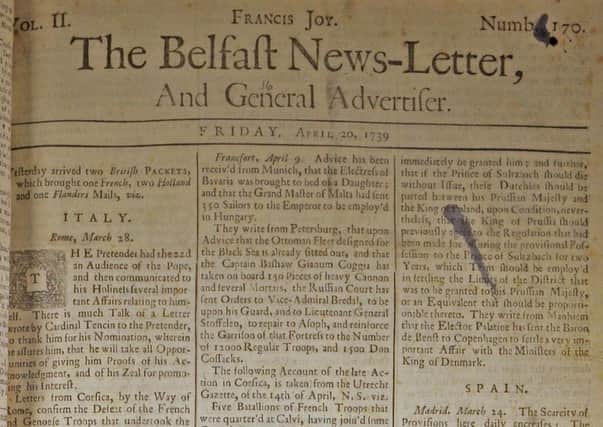 The Belfast News Letter of April 20 1739 (May 1 in the modern calendar)