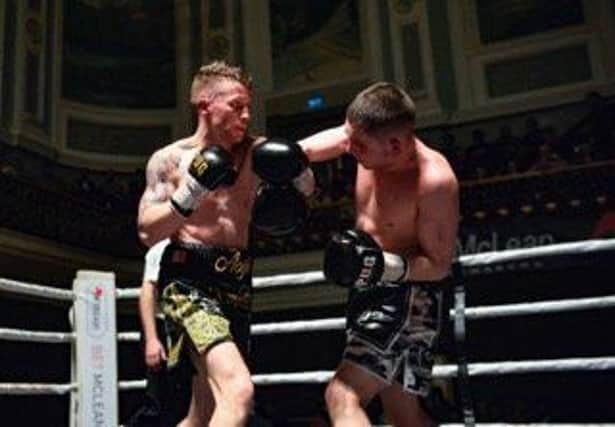 Feragal McCrory (left) in action Picture by Mark Marlow