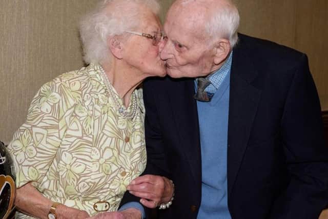 Nellie and her husband Joseph at her 100th celebration