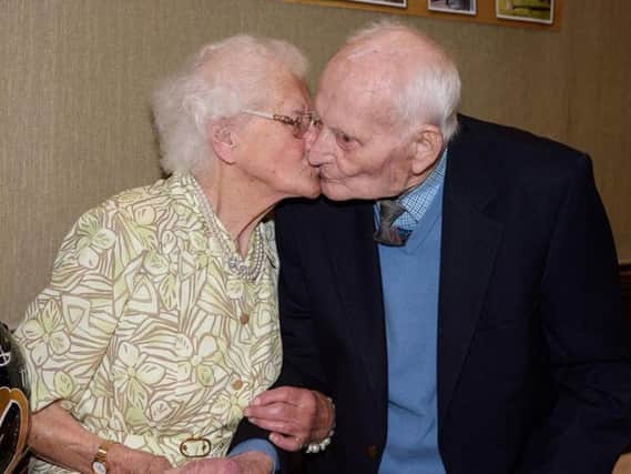 Nellie and her husband Joseph at her 100th celebration
