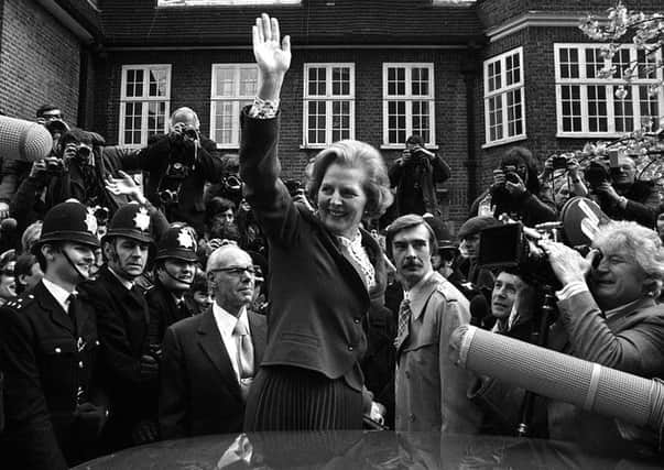 Margaret Thatcher arrives at Tory headquarters in London after the general election victory of 1979