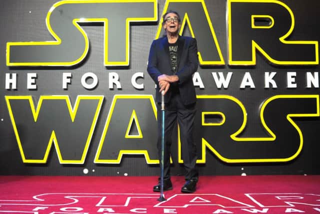 Peter Mayhew, who has died at the age of 74, arriving at the Star Wars: The Force Awakens European Premiere held in Leicester Square, London