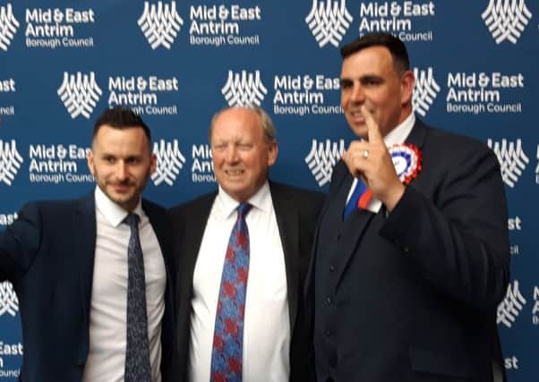 Timothy Gaston and Stewart McDonald pictured with party leader, Jim Allister.