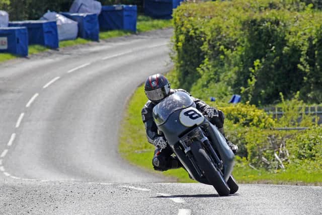 Guy Martin in action on his BSA Rocket in the Classic race at the Tandragee 100 on Saturday. Picture: Pacemaker Press.