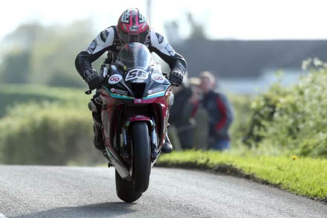 Adam McLean on the 1000cc McAdoo Racing Kawasaki in practice at the Tandragee 100. Picture: Stephen Davison/Pacemaker Press.