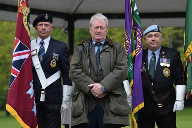 Actor Charlie Lawson attended the launch of a parade for the 50th anniversary of of the start of Operation Banner at Wallace Park in Lisburn.
 
Pic Colm Lenaghan/Pacemaker