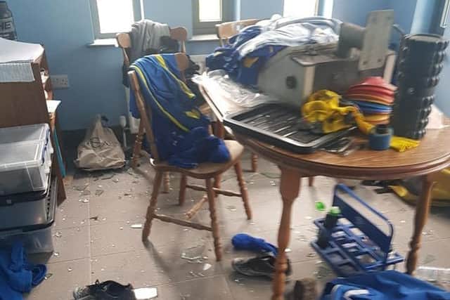 Damage to the clubhouse at AFC Craigavon