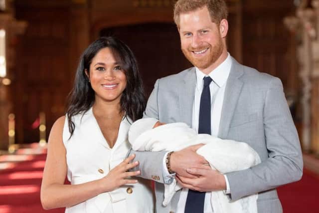Prince Harry and Meghan introduce their baby boy to the world. (Photo: P.A.)
