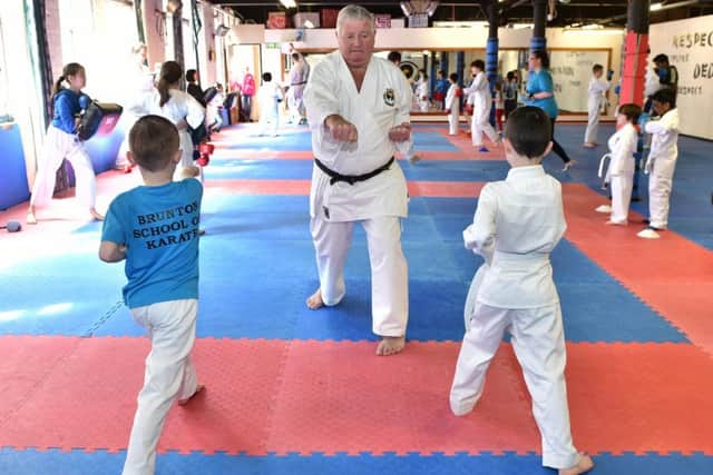 Pacemaker Press 11/05/19
Karate teacher Oliver Brunton aged 78 at  his dojo at College Street, Belfast
Pic Colm Lenaghan/Pacemaker