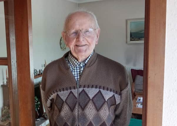 Dave Mullin, aged 100, in his Omagh home
