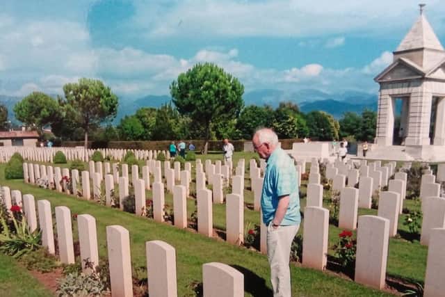 Dave Mullin at the war cemetery at Monte Cassino