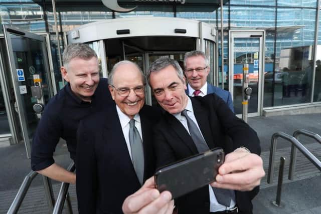 Patrick Kielty, Senator George Mitchell and James Nesbitt