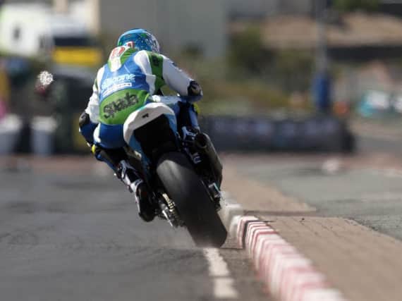 Dean Harrison led the way in the Superbike class on the Silicone Engineering Kawasaki on Tuesday at the North West 200.