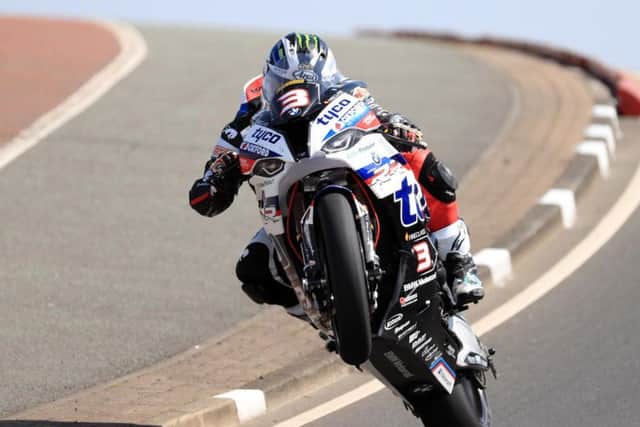 Michael Dunlop was second fastest on the Tyco BMW in Superbike practice.