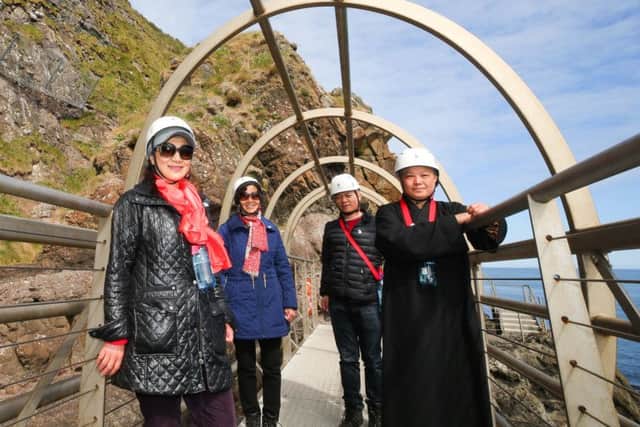 The visiting delegation toured The Gobbins.