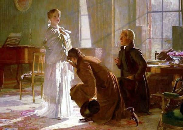 Victoria receives the news of her accession from Lord Conyngham (left) and the Archbishop of Canterbury. The young Queen immediately helped restore the prestige of the monarchy after the scandalous reigns of George IV and William IV