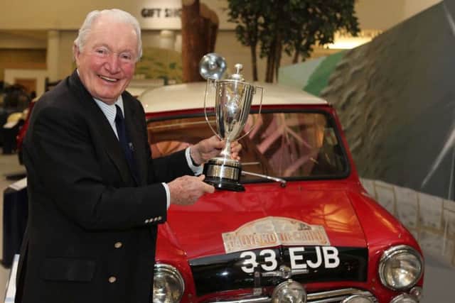 Paddy Hopkirk shocked the motorsport world in 1964 by winning the Monte Carlo Rally in a Mini Cooper. The 86-year-old is still an ambassador for the Mini brand.