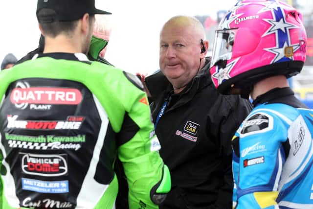 North West 200 Event Director Mervyn Whyte with James Hillier (left) and James Hillier.