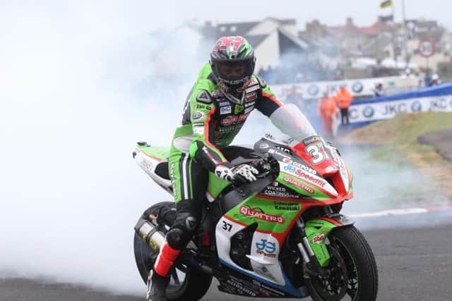 Hampshire's James Hillier won the Superstock race on the Quattro Plant Wicked Coatings Kawasaki to seal his maiden triumph around the 'Triangle' course. Picture: Stephen Davison/Pacemaker Press.