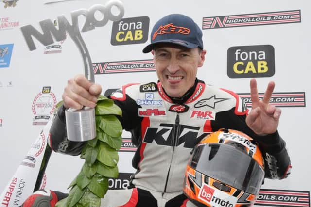 Jeremy McWilliams  won his third Supertwin race at the North West 200 on the KMR Kawasaki. Picture: Stephen Davison/Pacemaker Press.