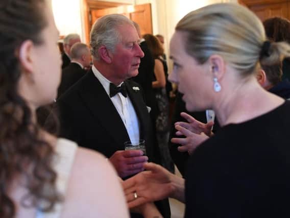 The Prince of Wales attending a reception at the British Ambassador's Residence, Glencairn House. Pic: Neil Hall/PA Wire