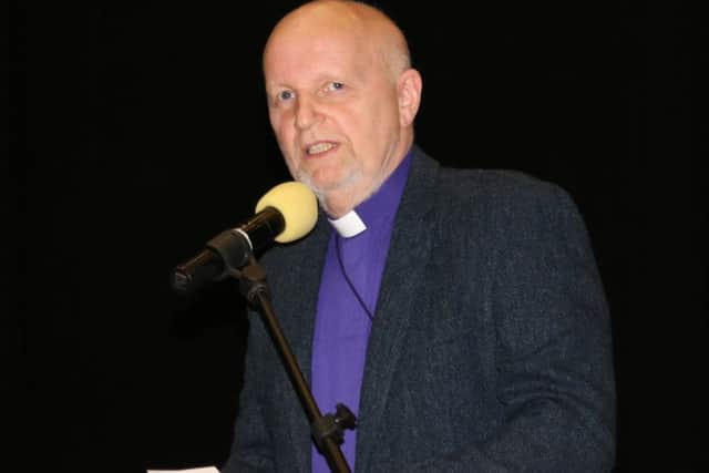 Bishop Alan Abernethy at the launch of the book