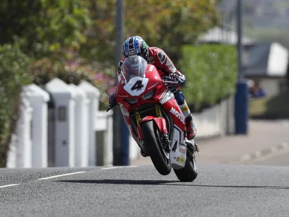 Honda Racing's Ian Hutchinson in action at the North West 200.