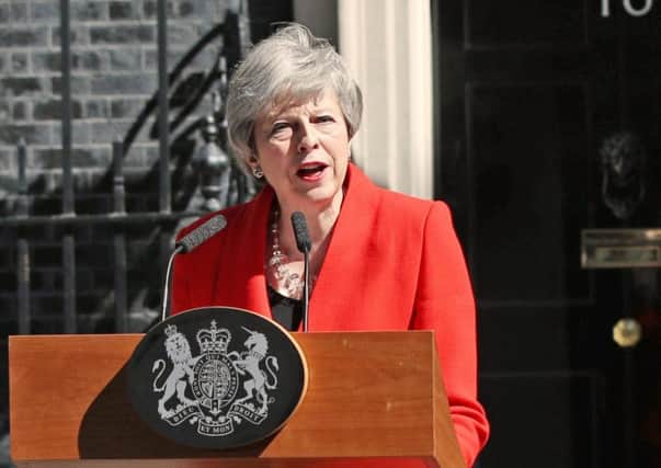 Prime Minister Theresa May announces her departure from outside No10
